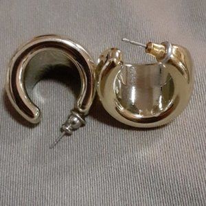 Gold Plated Metal Silver Earrings